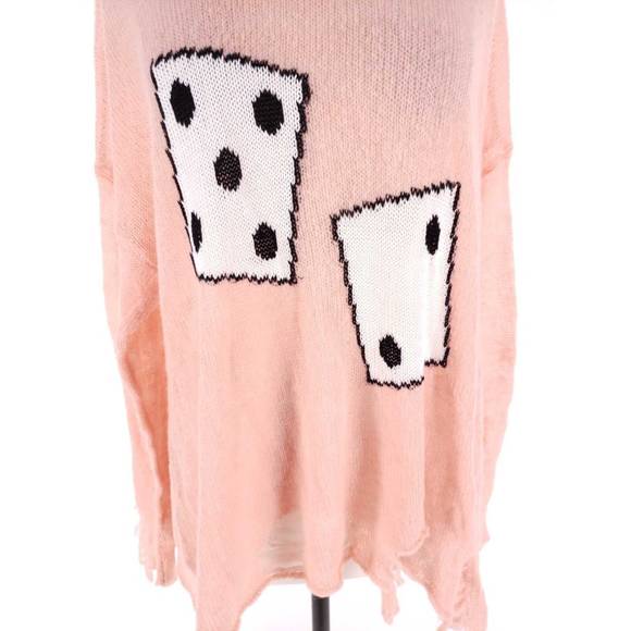 WILDFOX Distress Dice Bateau Slouchy Sweater - Picture 3 of 7